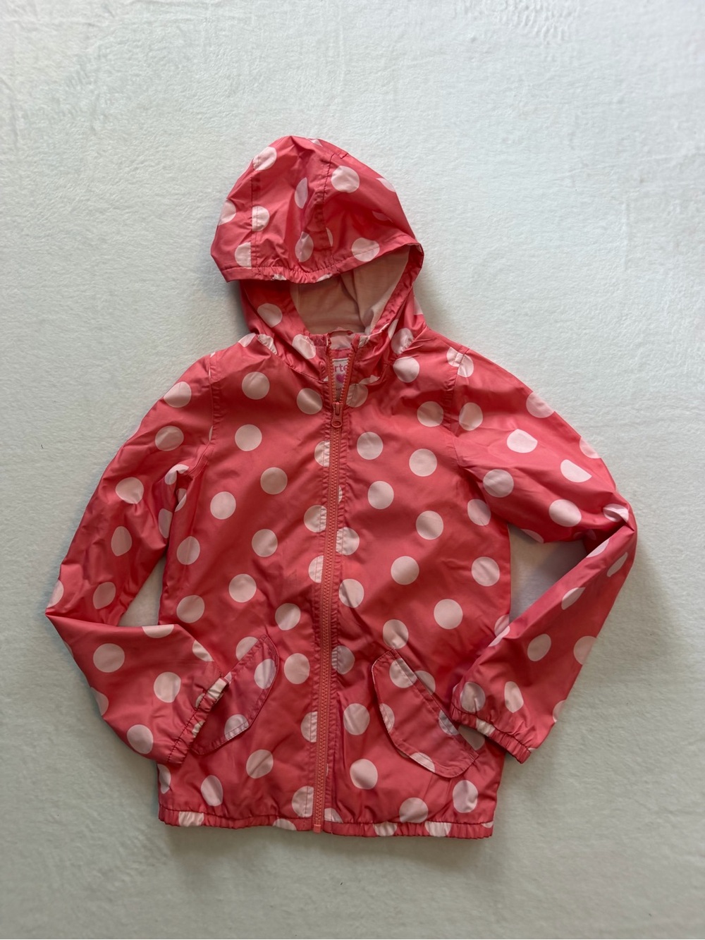 Carter's Coral Pink Polka Dot Hooded Jacket